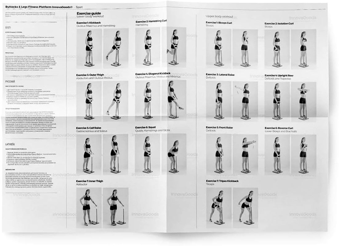 Piattaforma Fitness Multifunzione - Glutei E Gambe, Con Manuale Esercizi, Raffor