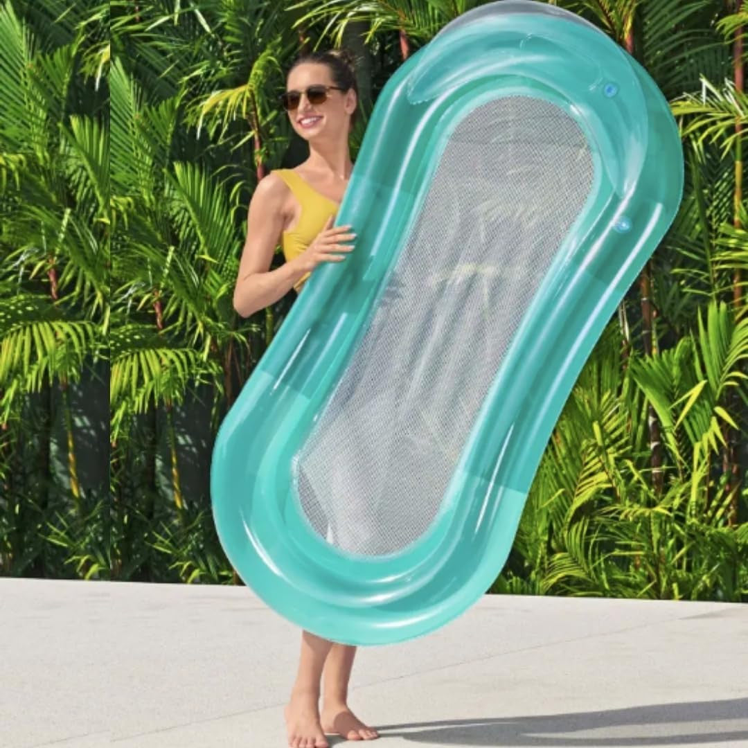 Materassino Gonfiabile Da Mare Con Cuscino 160X84 Cm, Materassino Mare Con Rete