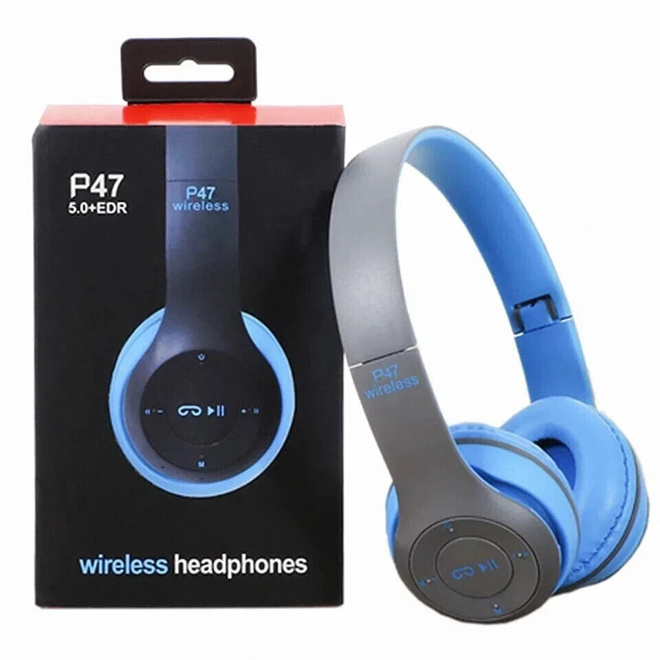 CUFFIE P47 WIRELESS BLUETOOTH PIEGHEVOLI SMARTPHONE PC STEREO MICROFONO