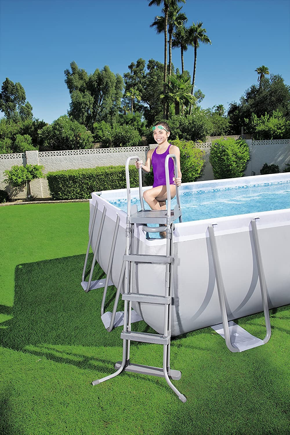 PISCINA  BESTWAY FUORITERRA 404X201X00H POWERSTEEL RETTANGOLARE POMPA SCALETTA