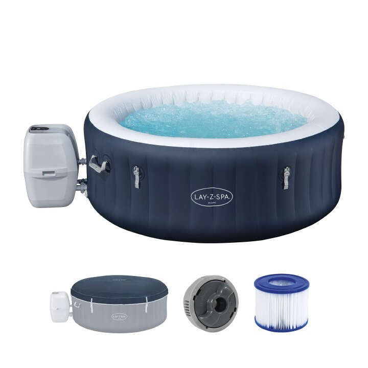 Bestway LAY-Z-SPA Miami AirJet Vasca Idromassaggio Ø 180cm, 4 Pers NUOVO Risparmio Energetico Piscina
