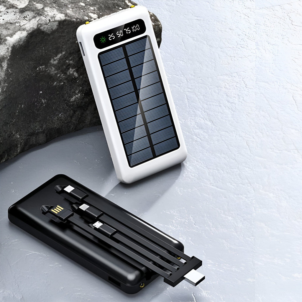 Power Bank Solare 20000mAh Ricarica Rapida Doppia USB per Campeggio Viaggio