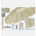 Ombrellone Luxury Spiaggia Antivento Alluminio Vari Colori 16 Stecche Con Sacca