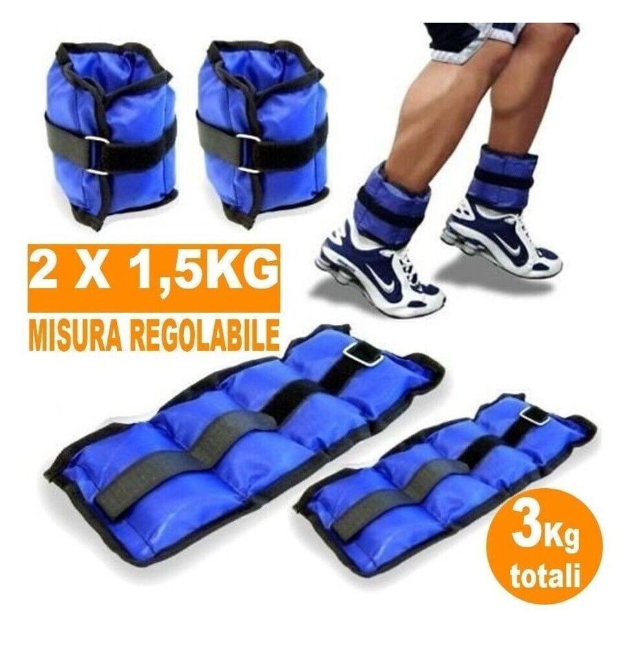 PESI PER CAVIGLIE E POLSI SPORT FITNESS CAVIGLIERE 1KG, 2KG, 3KG, 4KG, 5KG, 6KG
