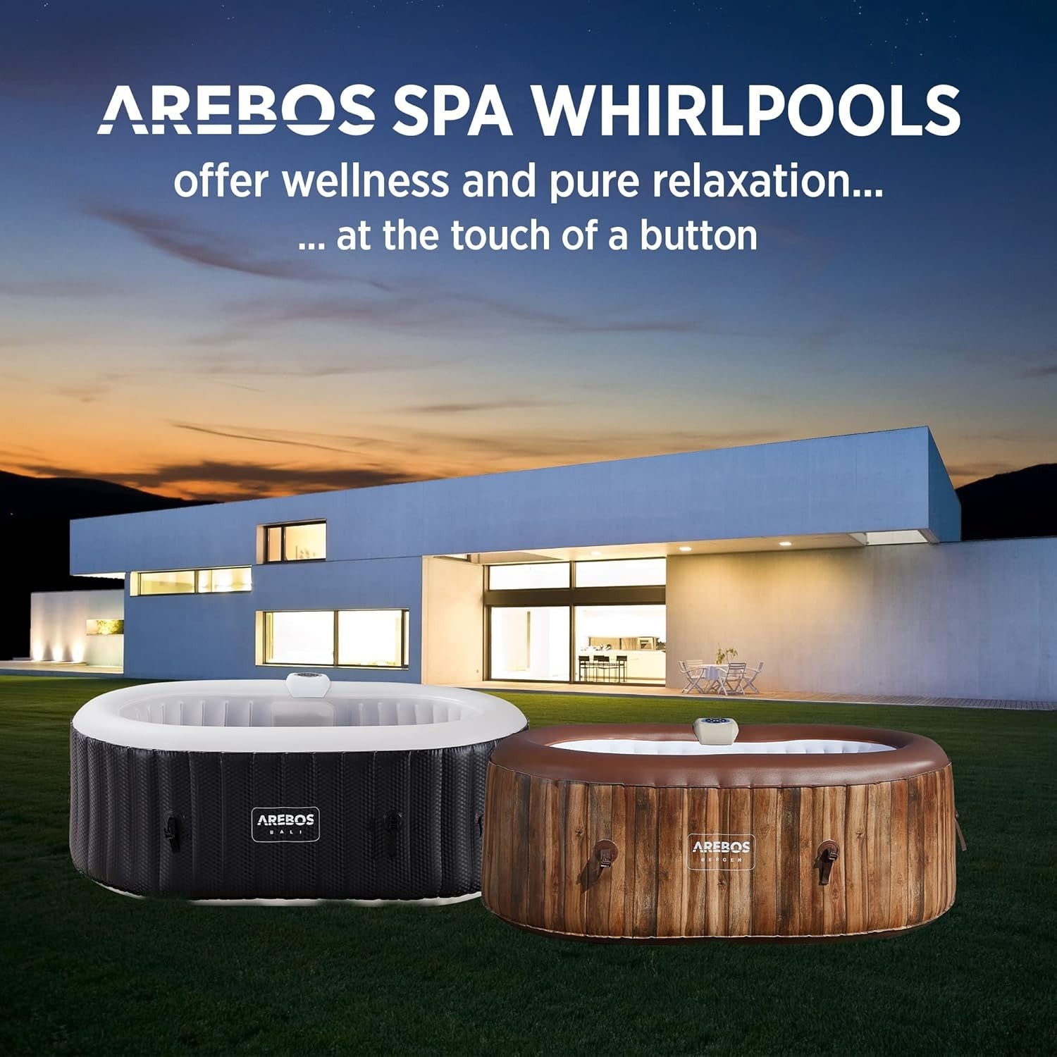 Vasca Idromassaggio Gonfiabile Esterno Spa Portatile 190x12 Luci LED Bubble Therapy