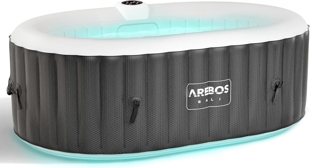 Vasca Idromassaggio Gonfiabile Esterno Spa Portatile 190x12 Luci LED Bubble Therapy