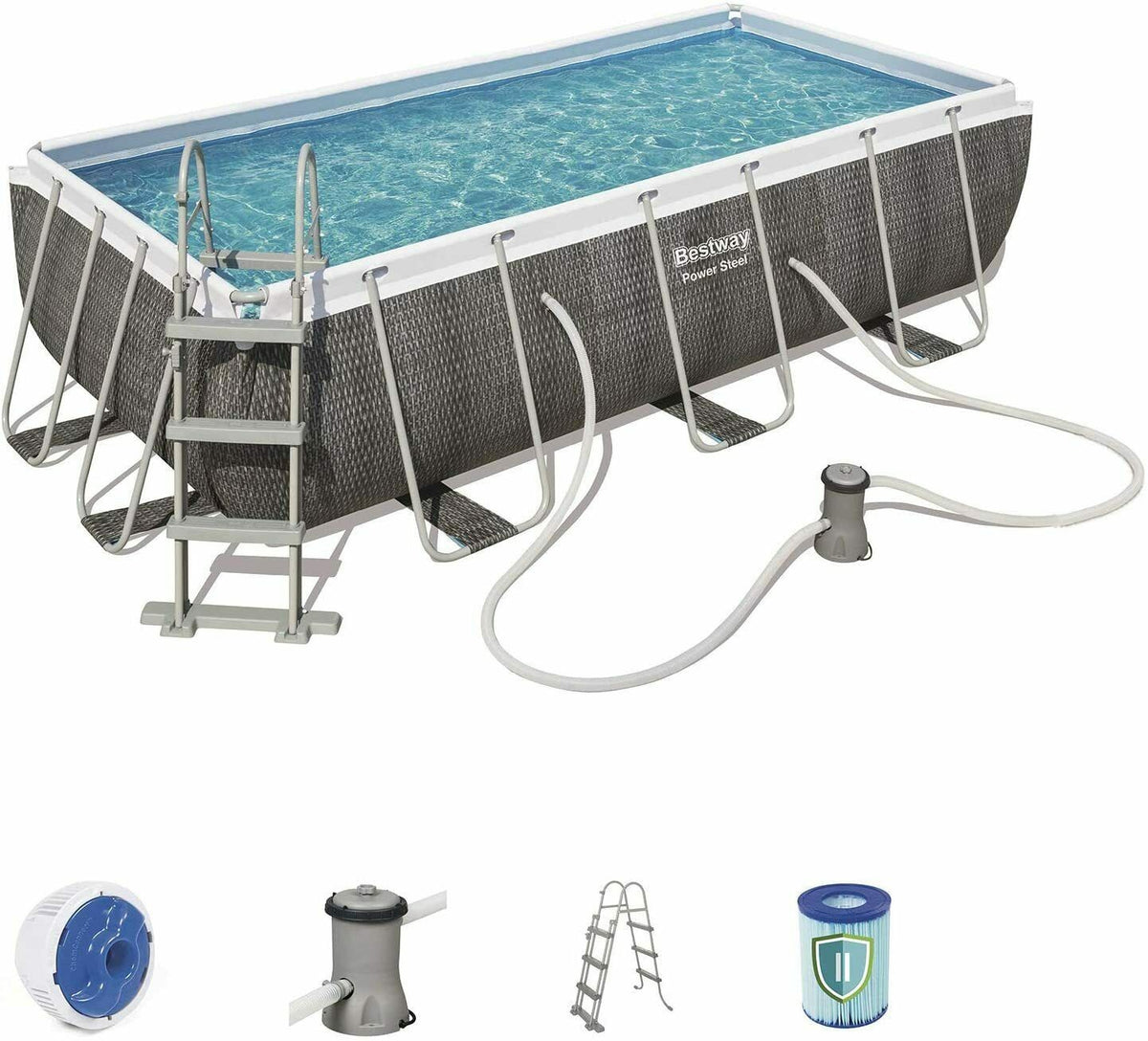 PISCINA  BESTWAY FUORITERRA 412X201X122H  ULTRAFRAME RETTANGOLARE+POMPA SCALETT
