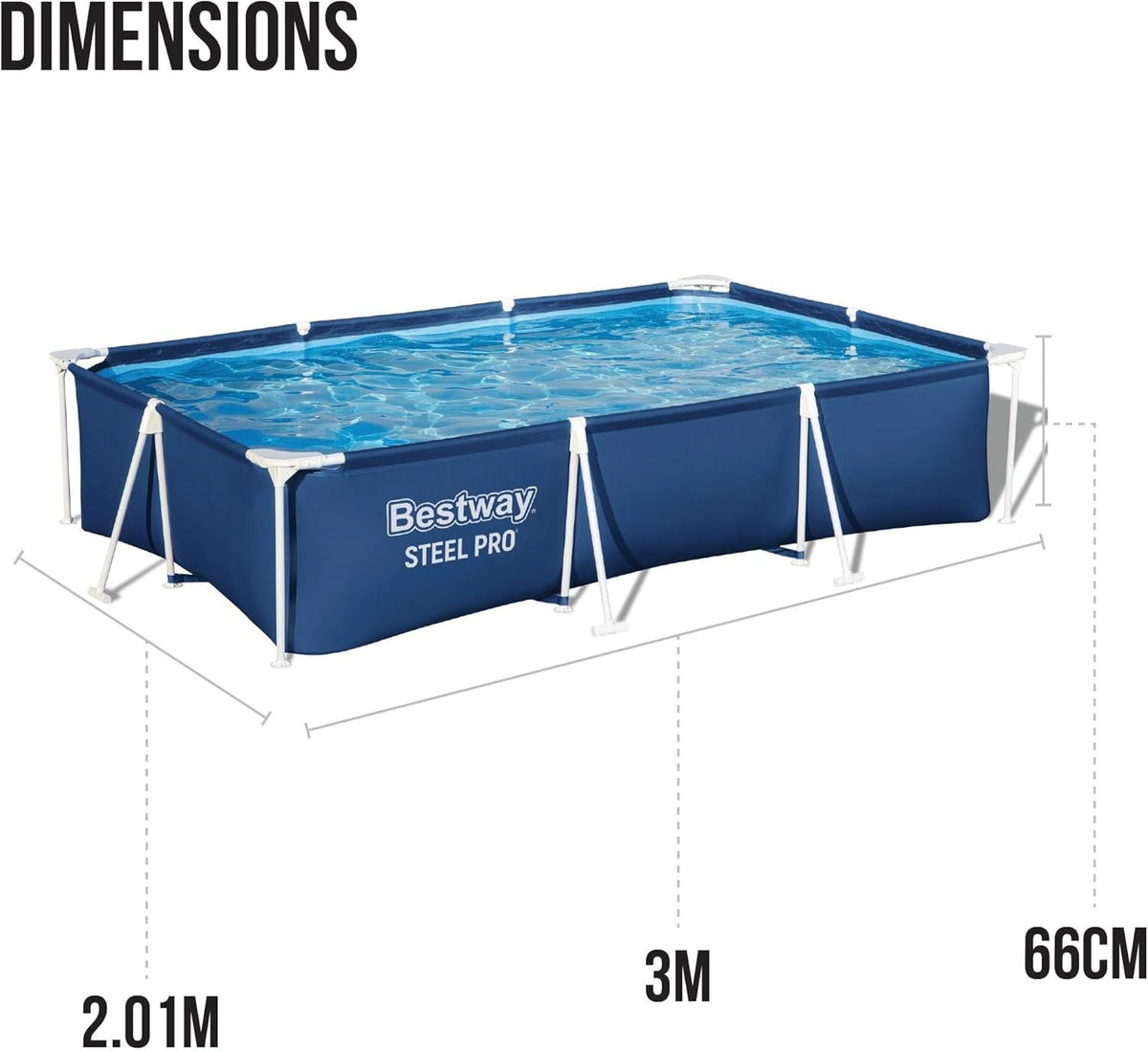 Piscina bestway 56404 Fuori Terra Steel Pro Rettangolare da 300x201x66 cm
