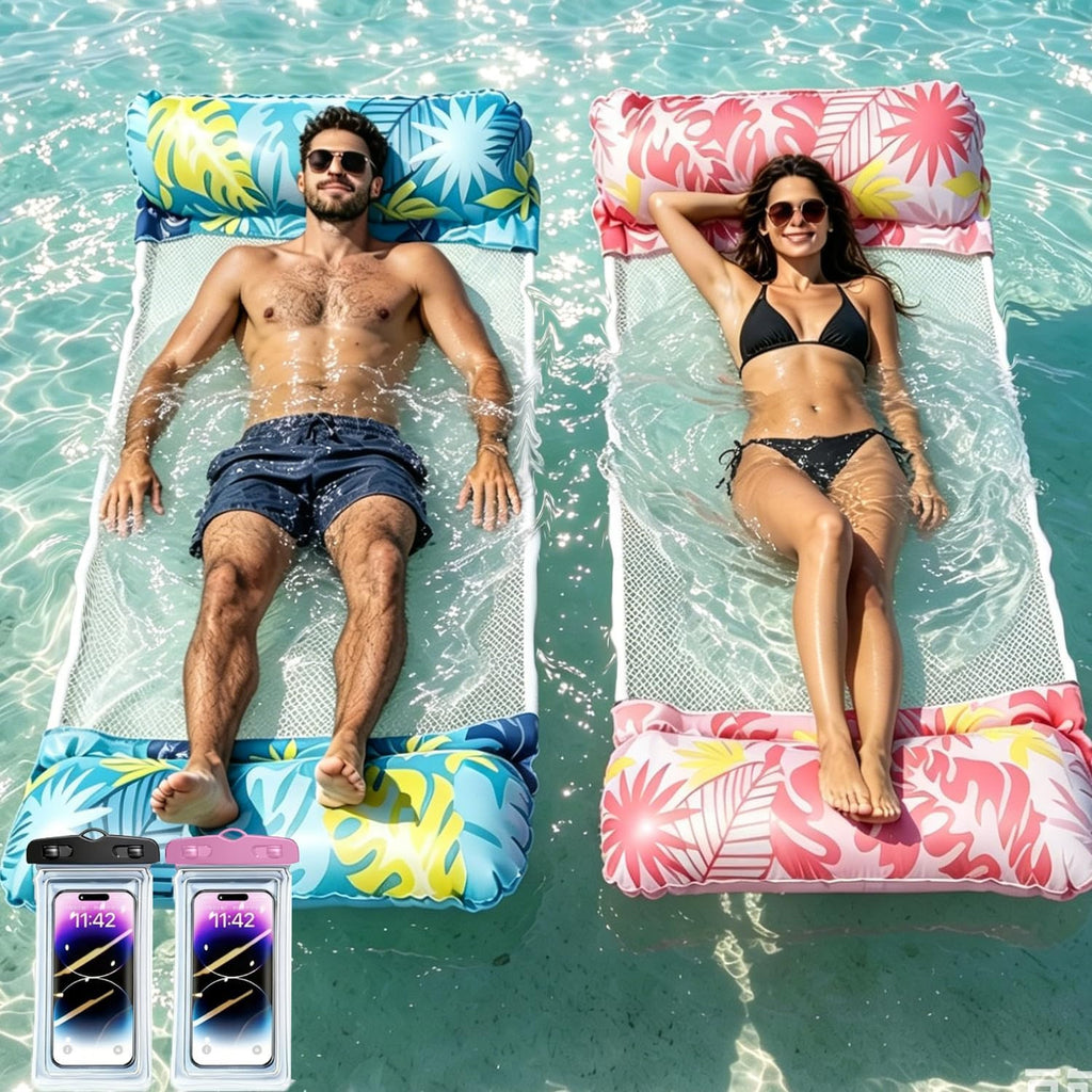 Materassino Mare XL,4 in 1 Amaca Galleggiante,Amaca Gonfiabile Da Mare Portatile