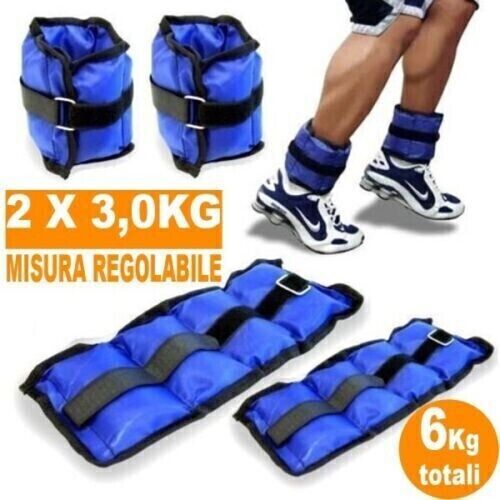 PESI PER CAVIGLIE E POLSI SPORT FITNESS CAVIGLIERE 1KG, 2KG, 3KG, 4KG, 5KG, 6KG