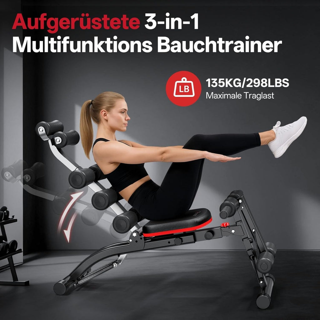 Addominali Sit Up Aiuto con Fasce di Resistenza 135 kg Capacità di Carico Home Gym