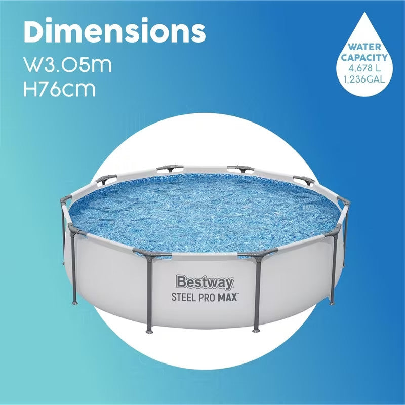 PISCINA BESTWAY 56406 Base Fuori Terra Steel PRO Max Da 305X76 Cm rotonda