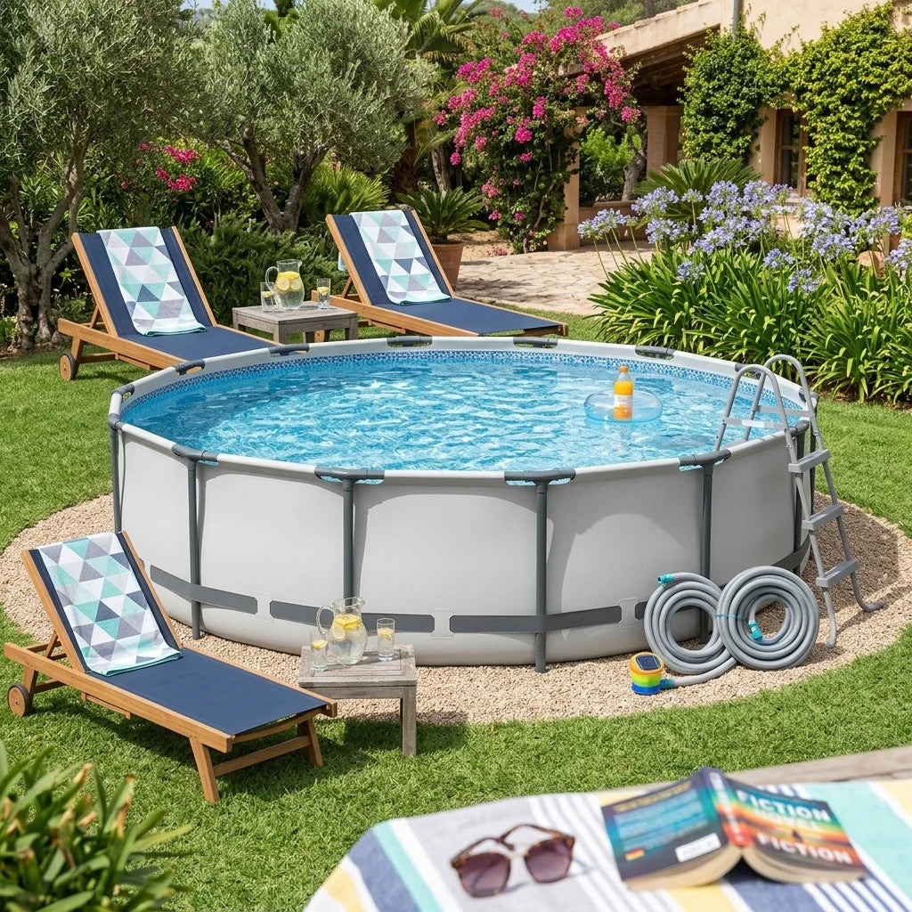 Piscina Fuoriterra Steel Pro MAX Set Giardino Acciaio 4.88m x 1.22m