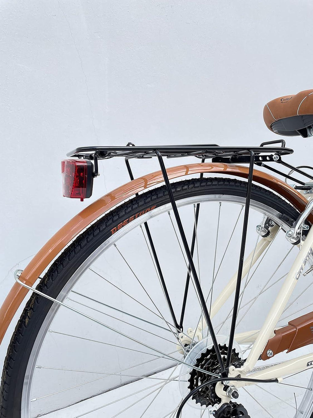 Bicicletta Donna Passeggio Misura 28 Bici Da Città Con Cambio E Cestino Beige