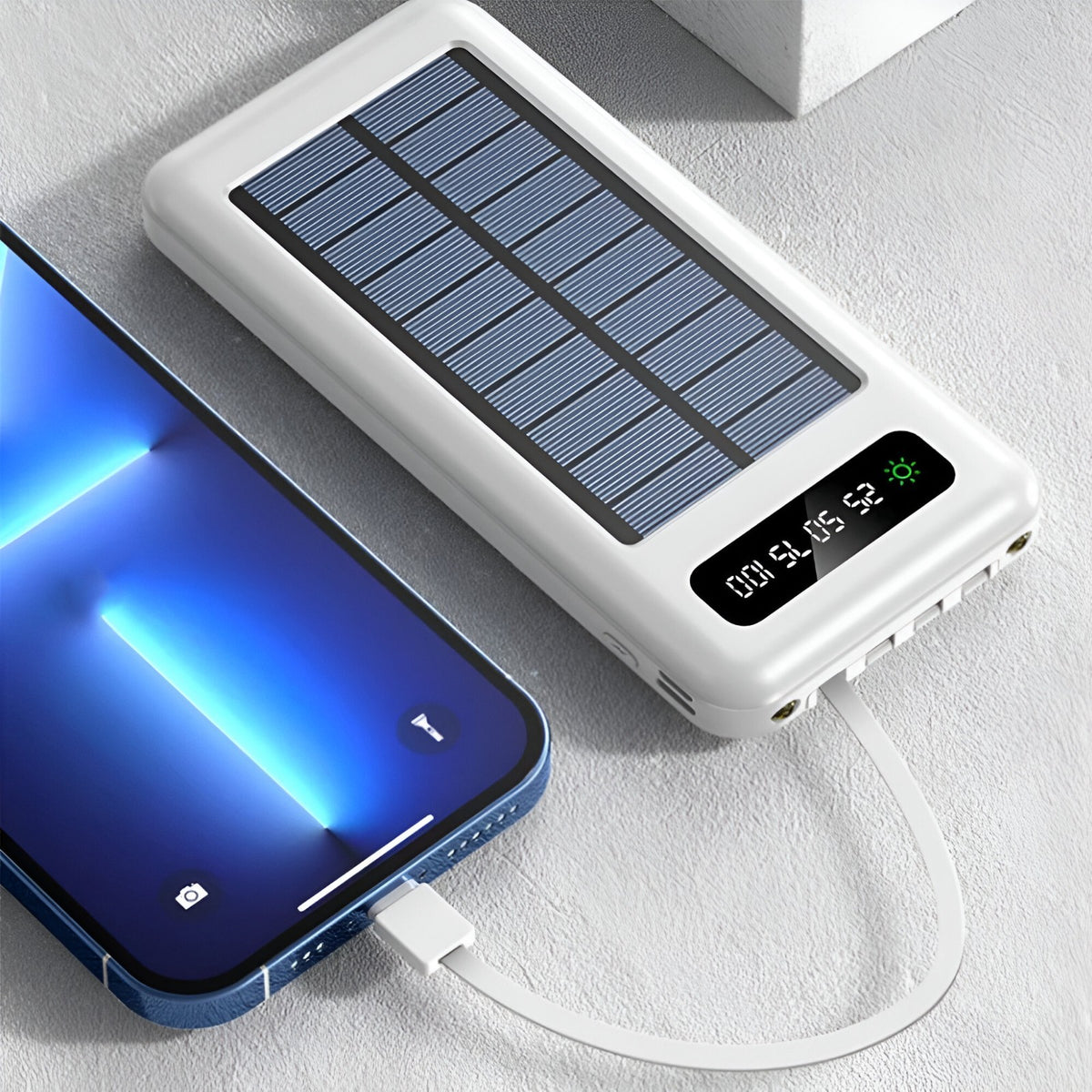 Power Bank Solare 20000mAh Ricarica Rapida Doppia USB per Campeggio Viaggio