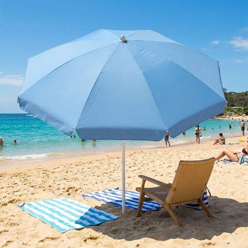 Ombrellone Mare HEMAX Oxford Parasole Fibra Vetro Giardino Spiaggia Ø240cm