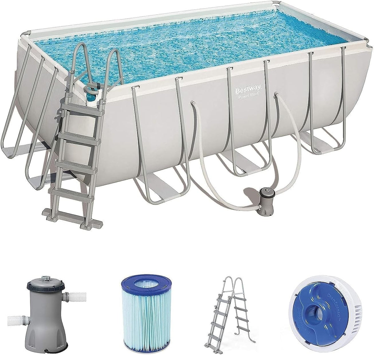 PISCINA  BESTWAY FUORITERRA 404X201X00H POWERSTEEL RETTANGOLARE POMPA SCALETTA